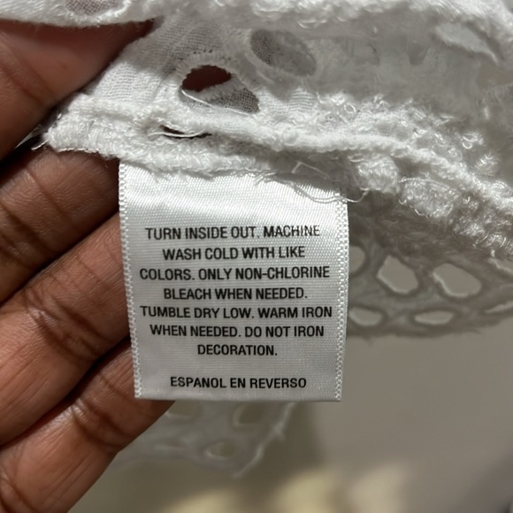 Style & Co Sz XL White Tunic Lace Trim Top Blouse Women Stylish Cut 100% Cotton - Picture 8 of 11